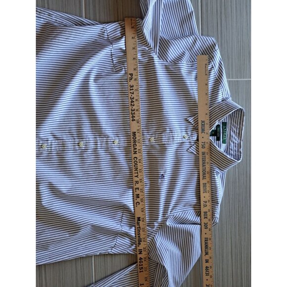 Lauren Ralph Lauren Womens Non-Iron Striped Button-Down Shirt 1X Cotton - Picture 11 of 12